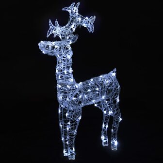 Kerstdecoratie rendieren 90 LED&amp;apos;s 60x16x100 cm acryl 3