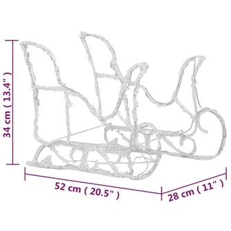 Kerstversiering rendieren en slee 320 LED&amp;apos;s acryl 10