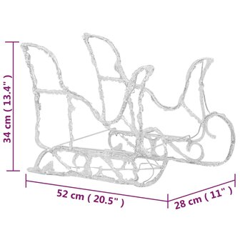 Kerstversiering rendieren en slee 320 LED&amp;apos;s acryl 9