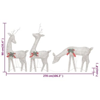 Kerstrendieren 6 st warmwit gaas goudkleurig 9