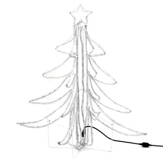 Kerstfiguur boom 2 st inklapbaar met LED&amp;apos;s 87x87x93 cm warmwit 3