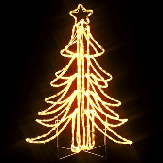 Kerstfiguur boom 2 st inklapbaar met LED&amp;apos;s 87x87x93 cm warmwit 5