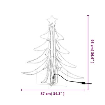 Kerstfiguur boom 2 st inklapbaar met LED&amp;apos;s 87x87x93 cm warmwit 8