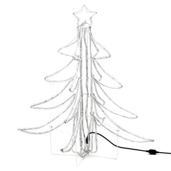 Kerstfiguur boom 3 st inklapbaar met LED&amp;apos;s 87x87x93 cm warmwit 3