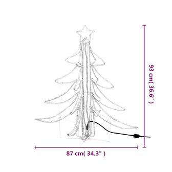 Kerstfiguur boom 3 st inklapbaar met LED&amp;apos;s 87x87x93 cm warmwit 8