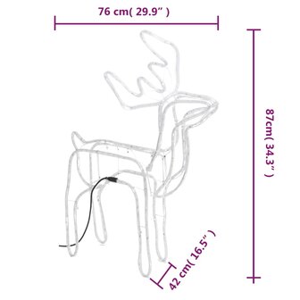 Kerstfiguur rendier 3 st 76x42x87 cm koudwit 8