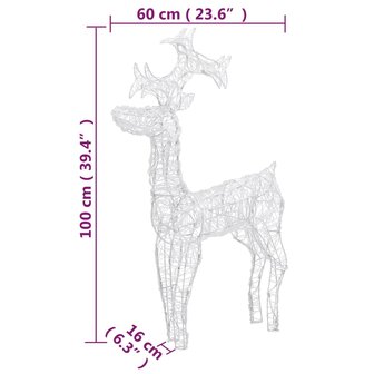 Kerstversiering rendier 3 st 60x16x100 cm acryl 9