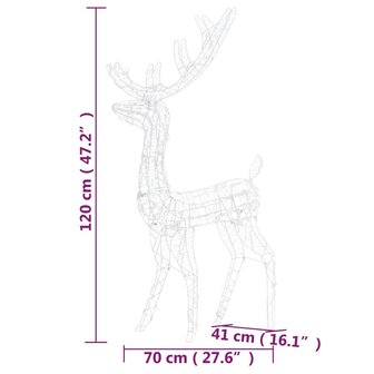 Kerstversieringen rendier 2 st 120 cm acryl warmwit 8