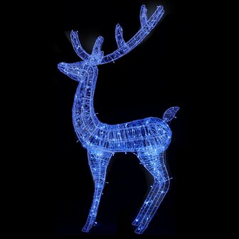 Kerstdecoratie rendier XXL 2 st 250 LED&amp;apos;s blauw 180 cm acryl 7