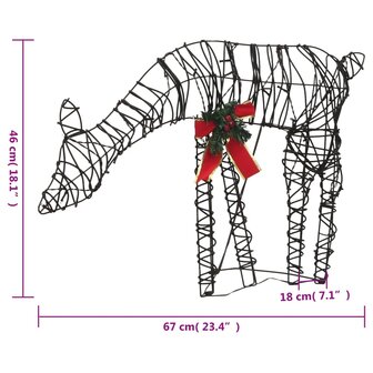 Kerstversiering rendierfamilie 2 st 180 LED&amp;apos;s rattan warmwit 11
