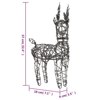 Kerstversiering rendieren en slee&euml;n 320 LED&amp;apos;s rattan warmwit 12