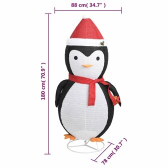 Kerstpingu&iuml;n decoratief LED 180 cm luxe stof 7