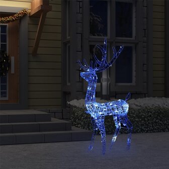 Kerstversiering rendier 140 LED&amp;apos;s 120 cm acryl blauw 3