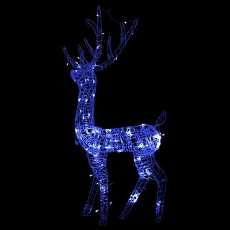 Kerstversiering rendier 140 LED&amp;apos;s 120 cm acryl blauw 4