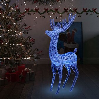 Kerstdecoratie rendier 250 LED&amp;apos;s blauw 180 cm acryl 1