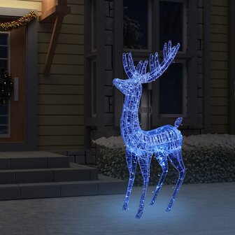 Kerstdecoratie rendier 250 LED&amp;apos;s blauw 180 cm acryl 3