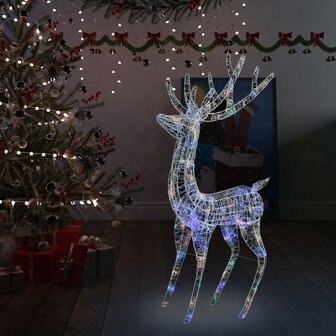 Kerstdecoratie rendier 250 LED&amp;apos;s meerkleurig 180 cm acryl 1