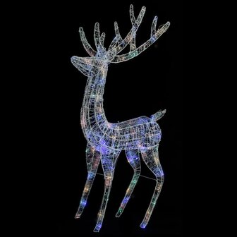 Kerstdecoratie rendier 250 LED&amp;apos;s meerkleurig 180 cm acryl 5