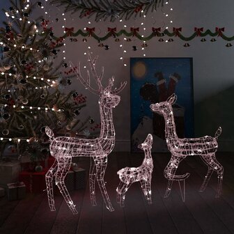 Kerstversiering rendierfamilie 300 LED&amp;apos;s warmwit acryl 1