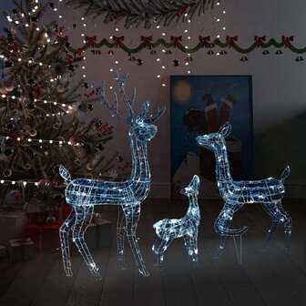 Kerstversiering rendierfamilie 300 LED&amp;apos;s koudwit acryl 1