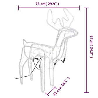 Kerstfiguur rendier met bewegende kop koudwit 76x42x87 cm 9