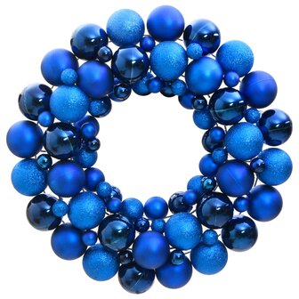 Kerstkrans 45 cm polystyreen blauw 1