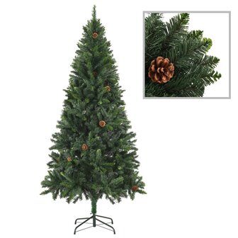 Kunstkerstboom met dennenappels 180 cm groen 1