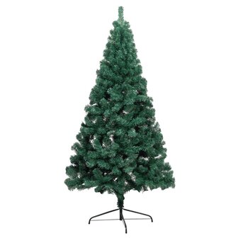 Kunstkerstboom met verlichting en kerstballen half 210 cm groen 4