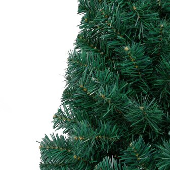 Kunstkerstboom met verlichting en kerstballen half 210 cm groen 6