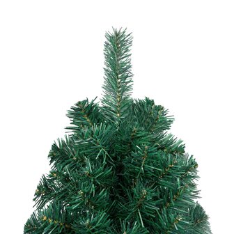 Kunstkerstboom met verlichting en kerstballen half 210 cm groen 7