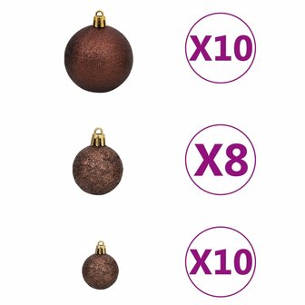 Kunstkerstboom met verlichting en kerstballen 910 takken 210 cm 9