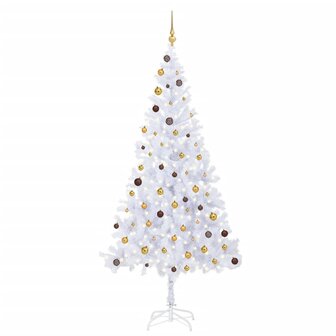 Kunstkerstboom met verlichting en kerstballen 910 takken 210 cm 1