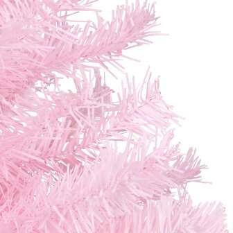 Kunstkerstboom met verlichting en kerstballen 120 cm PVC roze 4