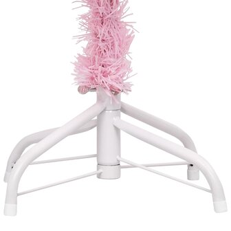 Kunstkerstboom met verlichting en kerstballen 120 cm PVC roze 5