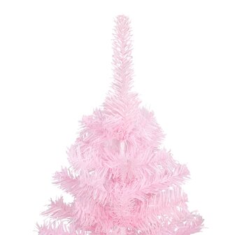 Kunstkerstboom met verlichting en kerstballen 240 cm PVC roze 3