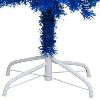 Kunstkerstboom met verlichting en kerstballen 180 cm PVC blauw 3