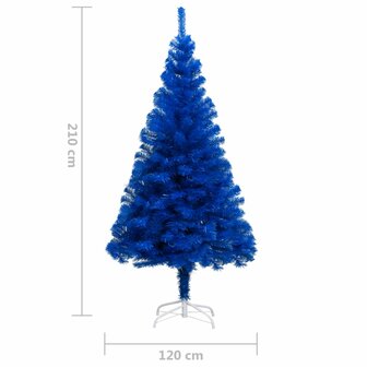 Kunstkerstboom met verlichting en kerstballen 210 cm PVC blauw 12