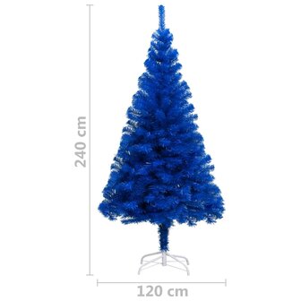 Kunstkerstboom met verlichting en kerstballen 240 cm PVC blauw 12