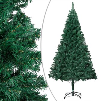 Kunstkerstboom met verlichting en kerstballen 150 cm PVC groen 2