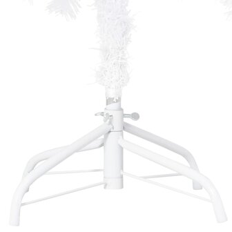 Kunstkerstboom met verlichting en kerstballen 210 cm PVC wit 4