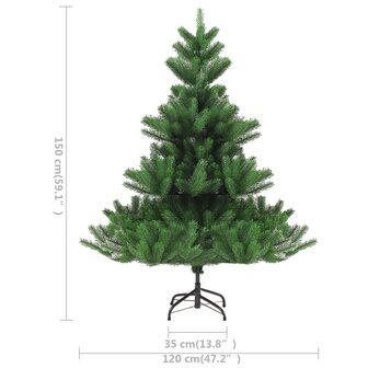 Kunstkerstboom Nordmann met LED&amp;apos;s en kerstballen 150 cm groen 12