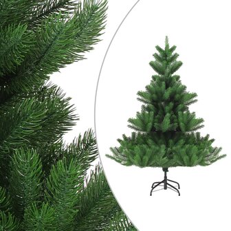 Kunstkerstboom Nordmann met LED&amp;apos;s en kerstballen 210 cm groen 2