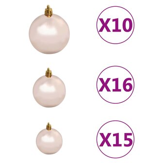 Kunstkerstboom met verlichting en kerstballen L 240 cm groen 9