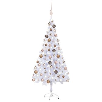 Kunstkerstboom met verlichting en kerstballen 620 takken 180 cm 1