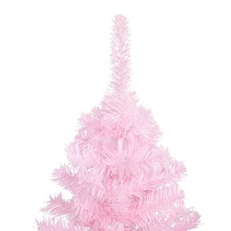 Kunstkerstboom met verlichting en kerstballen 150 cm PVC roze 3