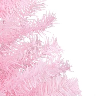 Kunstkerstboom met verlichting en kerstballen 150 cm PVC roze 5