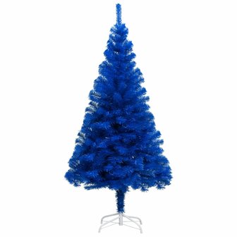 Kunstkerstboom met verlichting en kerstballen 120 cm PVC blauw 2