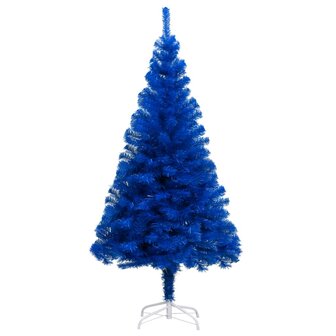 Kunstkerstboom met verlichting en kerstballen 180 cm PVC blauw 2