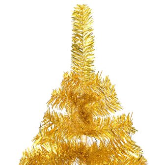 Kunstkerstboom met verlichting en kerstballen 120 cm PET goud 3