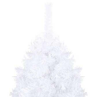 Kunstkerstboom met verlichting en kerstballen 120 cm PVC wit 3